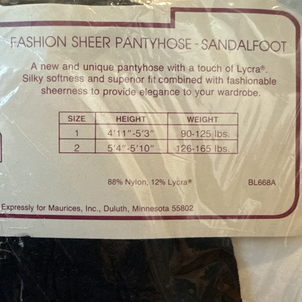 Wisteria Womens Size 3 Pantyhose Blackbird Diplomat Lace Sandalfoot 10604 NEW